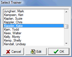Select Trainer Dialog