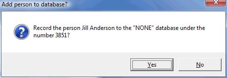 Record Jill Anderson to NONE Dialog