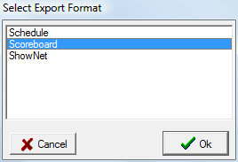 Select Export Format Dialog