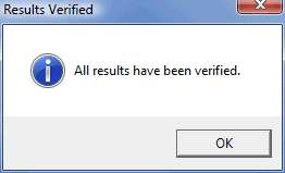 Results Verified Dialog