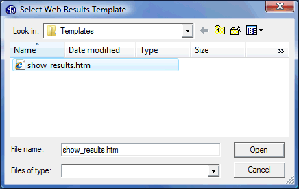 Web Results Dialog