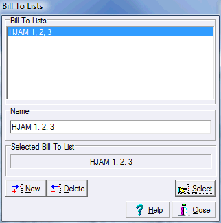 Bill To Lists 3 Dialog